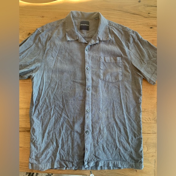 Tommy Bahama Other - Tommy Bahama Mens 100% Silk Short Blue Sleeve Button Down Shirt Large Preowned